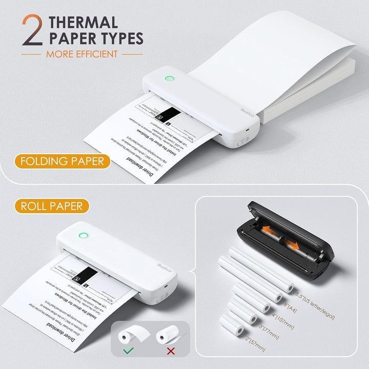 Bisofice L81 Mobiler Tragbarer Drucker Bluetooth Thermodrucker A4 Mobiler Drucker A4 Klein Kompakt P