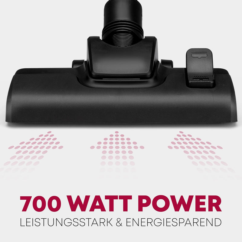 Bomann® Bodenstaubsauger mit energiesparenden 700 Watt | Staubsauger mit 5-Fach Mikrofiltersystem |