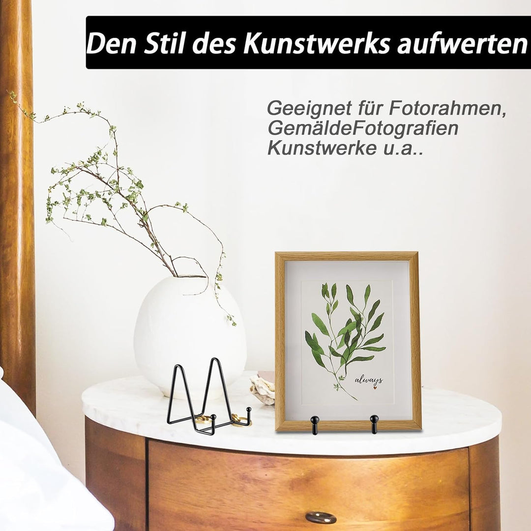 Tellerständer aus stabilem Metall, 25,4 cm, Schwarz, 2 Stück | Für Dekoteller, Bücher, Fotos und Pla
