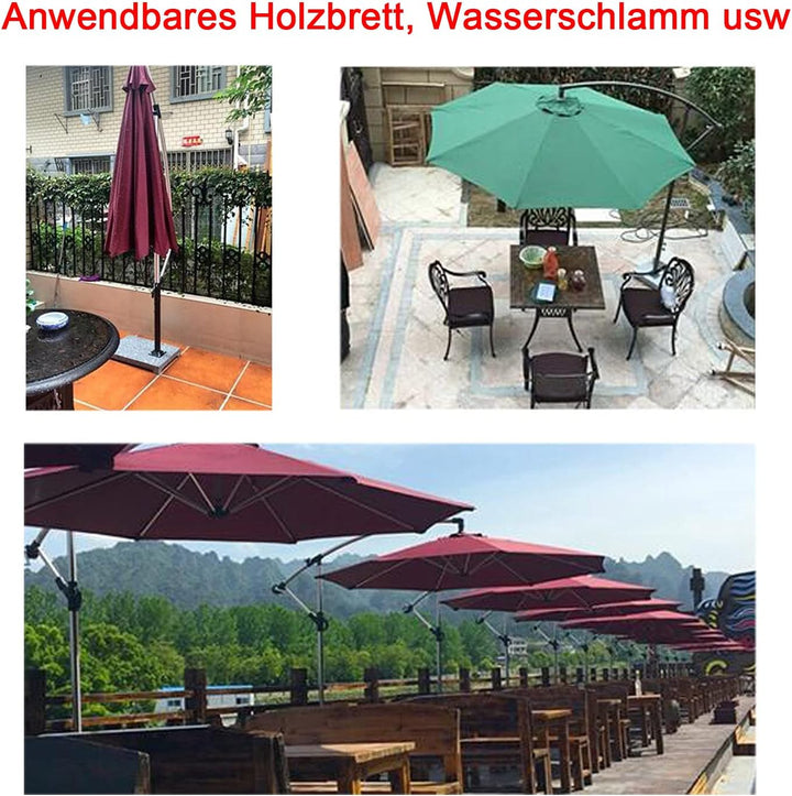 VANROUG Robuster quadratischer Sonnenschirmständer Sonnenschirmfuss aus Stahl mit verstellbarem Knau