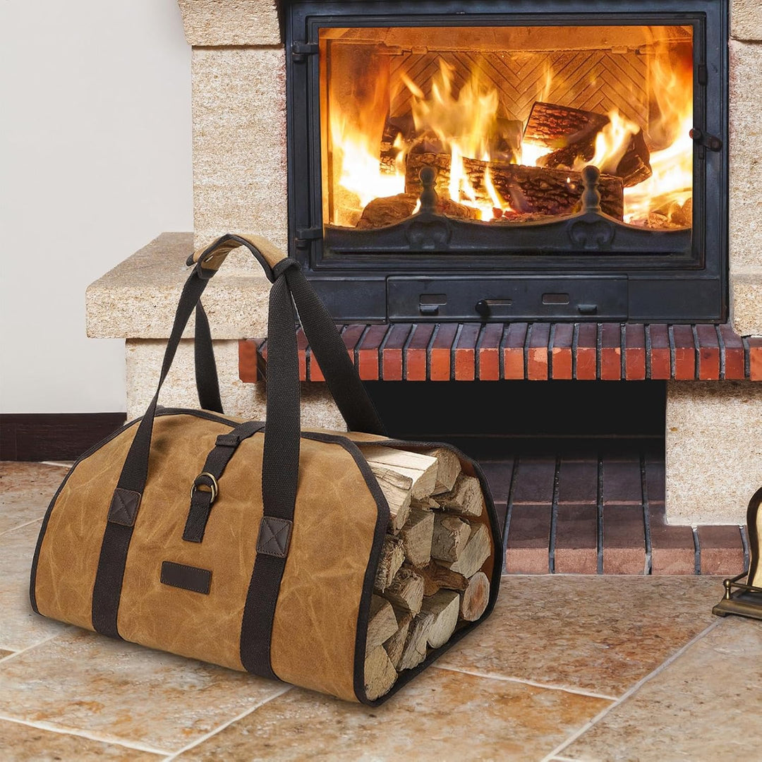 Kindling Basket, Log Carrier, Heavy Duty Firewood Log Carrier, Water Resistant Firewood Storage Bag,