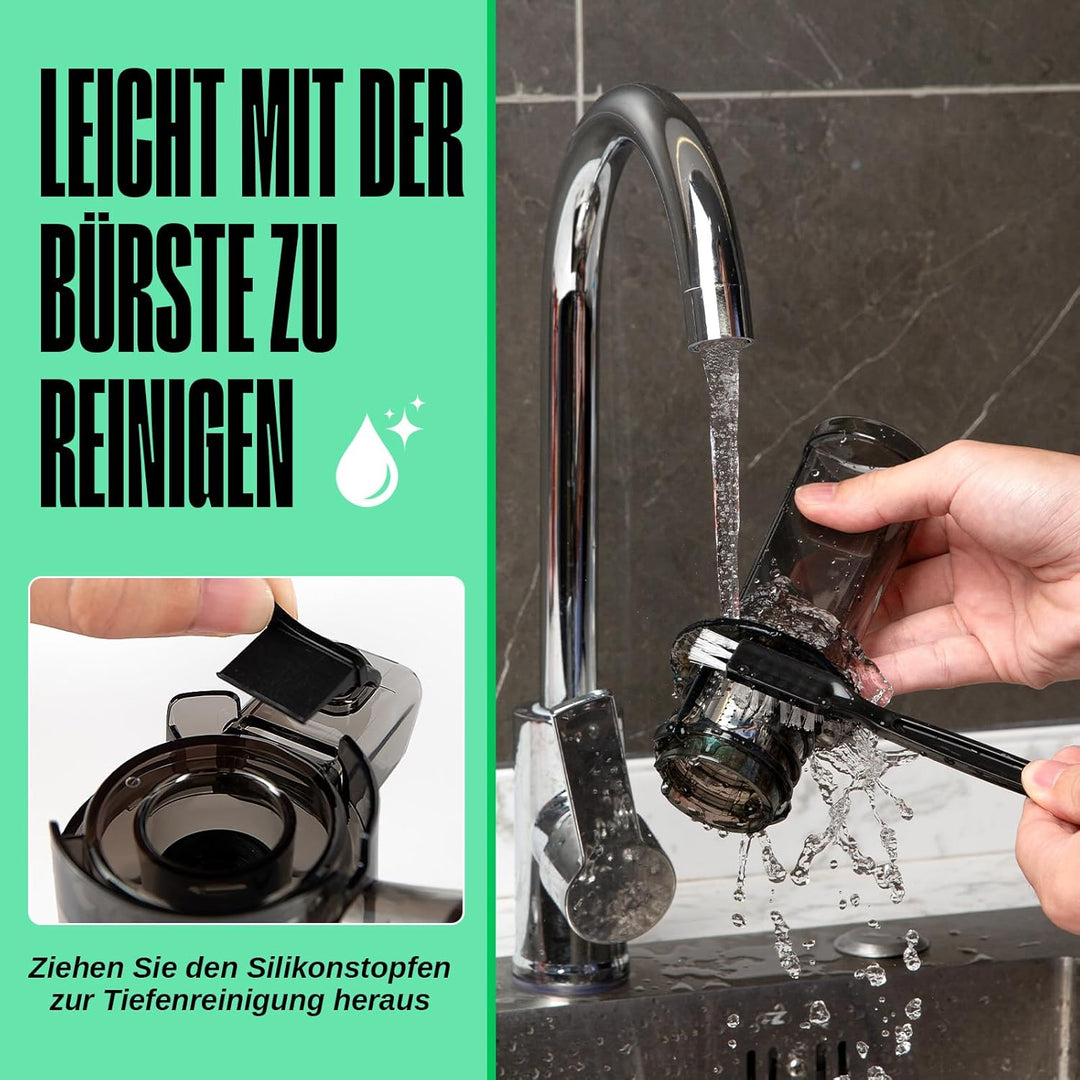 Ventray Ginnie Entsafter - Slow Juicer mit 60 U/min Niedriger Geschwindigkeit, Entsafter Gemüse und