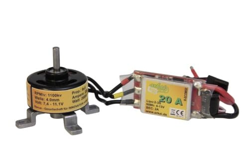 arkai Brushless-Set - 3007 Motor 1100 KV und 20A Regler bis 1400 g Abfluggewicht