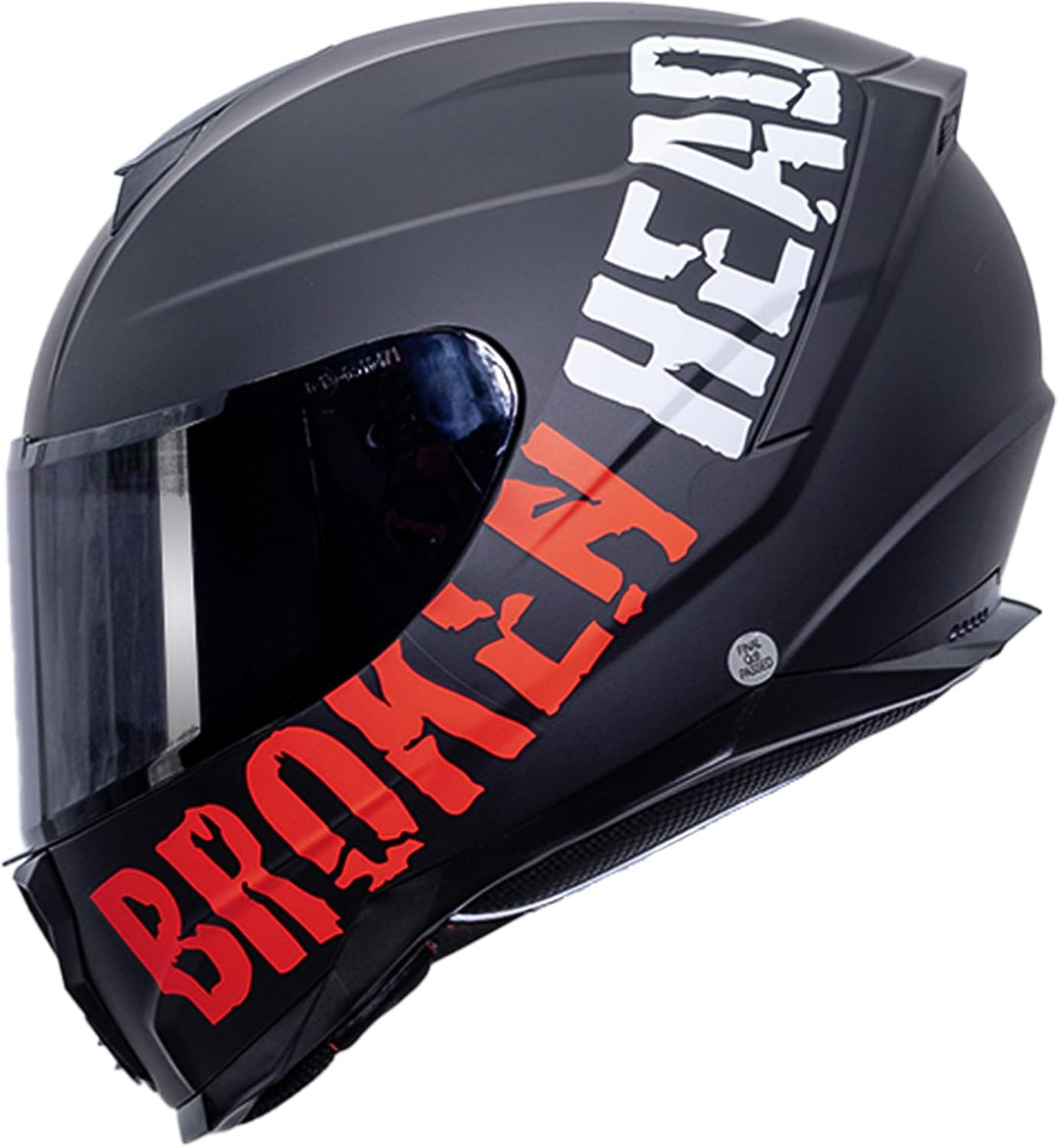Broken Head BeProud Sport Rot Ltd Motorradhelm - Schlanker Integralhelm Mit Klarem + Schwarzem Visie