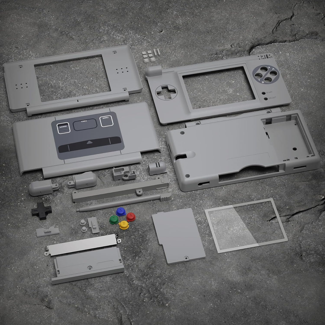 eXtremeRate Ersatz Gehäuse Case für Nintendo DS Lite NDSL, DIY-Voll Hülle&Knöpfen&Screen Protector S