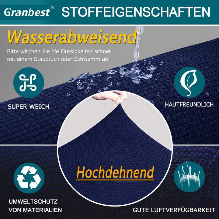 Granbest Premium Wasserdicht Sofa Sitzkissenbezug, High Stretch Jacquard Sitzkissenschutz Sofasitzbe