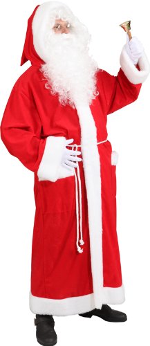 Weihnachtsmannkostüm: Mantel mit Kapuze, Erwachsenen-Grösse:52/54