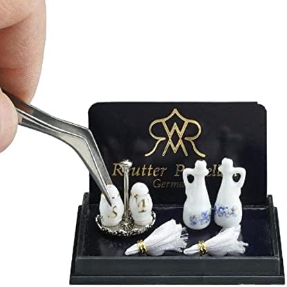Salz- und Pfefferstreuer, Miniatur im Massstab 1:12, Keramik, weiss oder helles Pastell, Rund, Porze