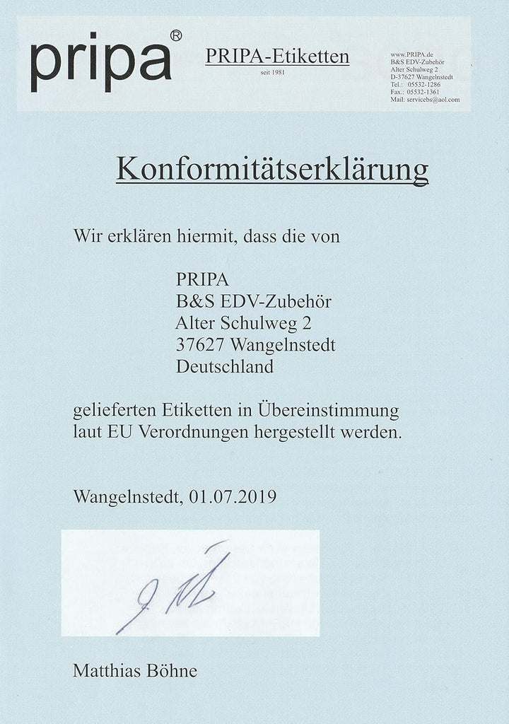 pripa Universal Etiketten 210 x 148 mm - 500 Blatt Grosspackung DIN A4-1000 selbstklebende bedruckba