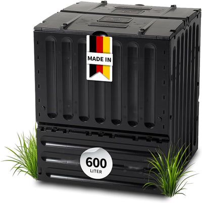 Geschlossener Schnell-Komposter 600 Liter: ECO-King, schwarz, aus 100% recyceltem PP, Made in