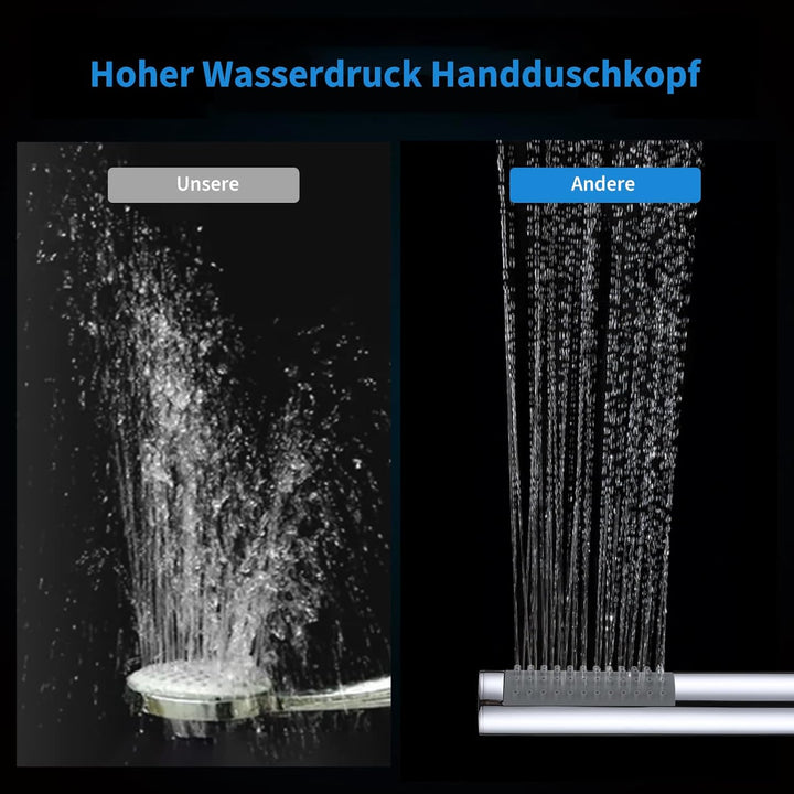 Handbrause für Badezimmer mit 1,5 m Langem Schlauch DETBOM, Duschköpfe Edelstahl, Shower Head Anti-K