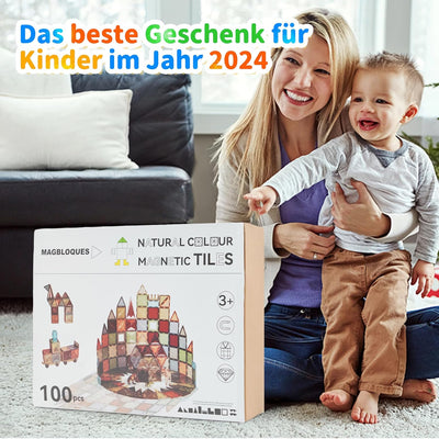 Hawthyhome Magnetische Bausteine 100 Teile, Magnetbausteine Magnetspielzeug Magnet Spielzeug Kinder,