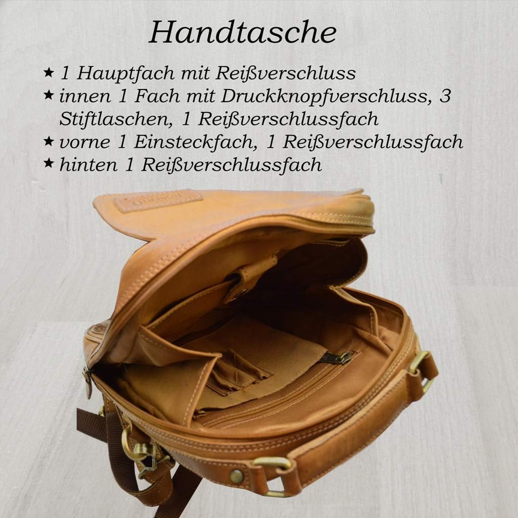 flevado Spirit of Nature grosse Damen Schultertasche Aktentasche geöltes Leder Büffelleder Braun (he