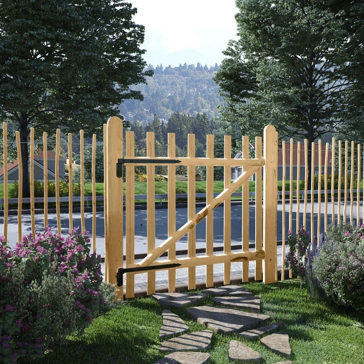 vidaXL Zauntor 100x100cm Haselnussholz Gartentor Hoftor Staketenzaun Tor Tür 100 x 100 cm, 100 x 100