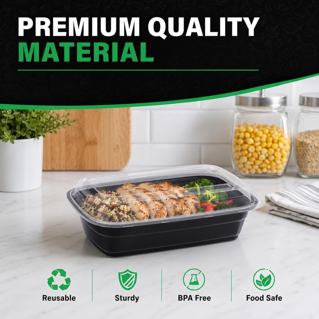WUHUIXOZ 50 Stück 32oz Meal Prep Container mit, Prämie Wiederverwendbar Behälter für die Zubereitung