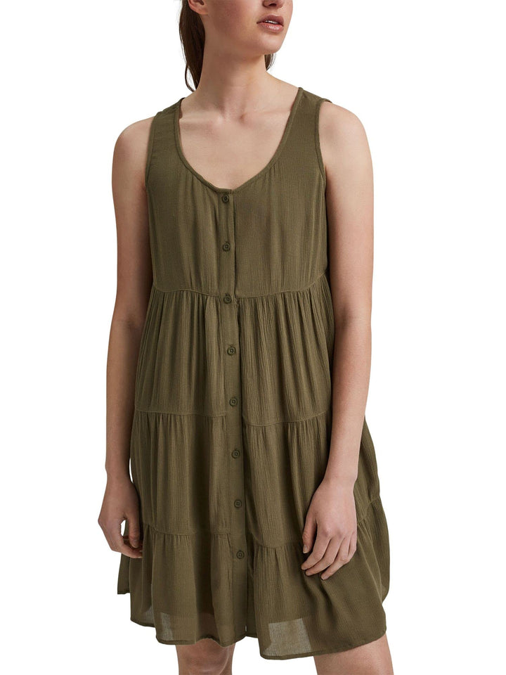 edc by ESPRIT Damen Kleid 051cc1e312 32 350/Khaki Green, 32 350/Khaki Green