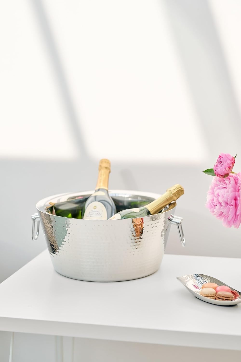 EDZARD Champagner Kühler Ontario (Ø 38 cm, gross) aus Edelstahl - Flaschenkühler, Sektkühler doppelw