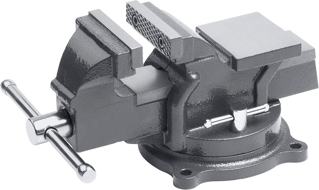 Meister Schraubstock - Drehbar - 125 mm Spannweite - Hochwertige Stahlbacken - Sicheres Fixieren von