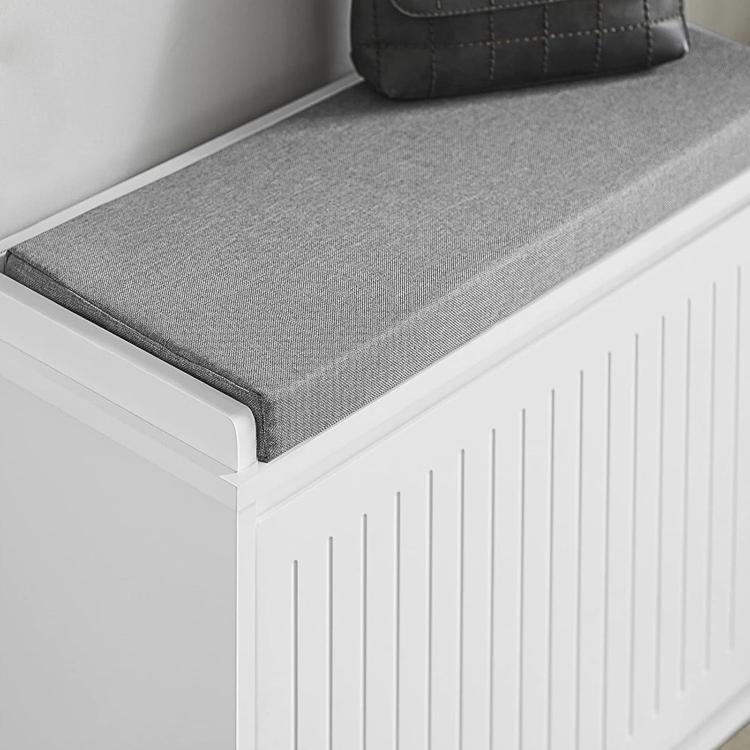 SoBuy Schuhschrank Schuhbank mit Sitzfläche, Schuhregal mit Stauraum, Klappe, Sitzkissen, bis 150 kg