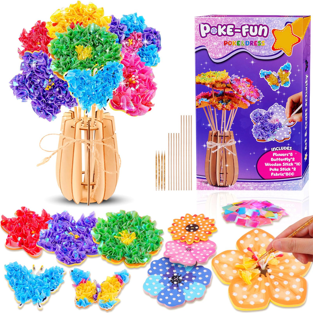 Own1one Bastelset für Mädchen 6-8 Jahre, Blumenstrauss Basteln mit PaillettenSpielzeug ab 4-12 Jahre