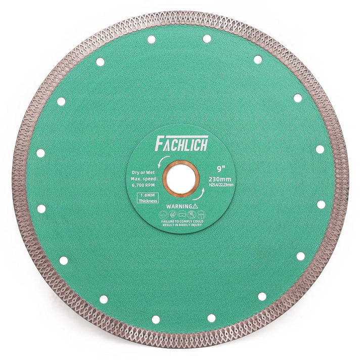 FACHLICH Diamant Trennscheibe 230MM Turbo Mesh Diamantklinge mit X Felgensegment für Hart Keramik Po