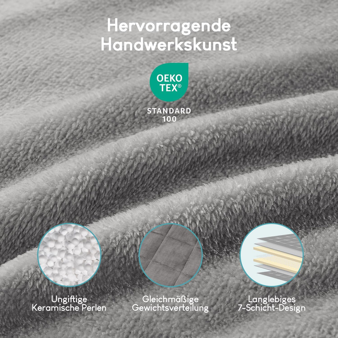 Cottonblue Gewichtsdecke 150x200cm 7kg- Sherpa Fleece Entspannungsdecke Erwachsene Zur Verbesserung