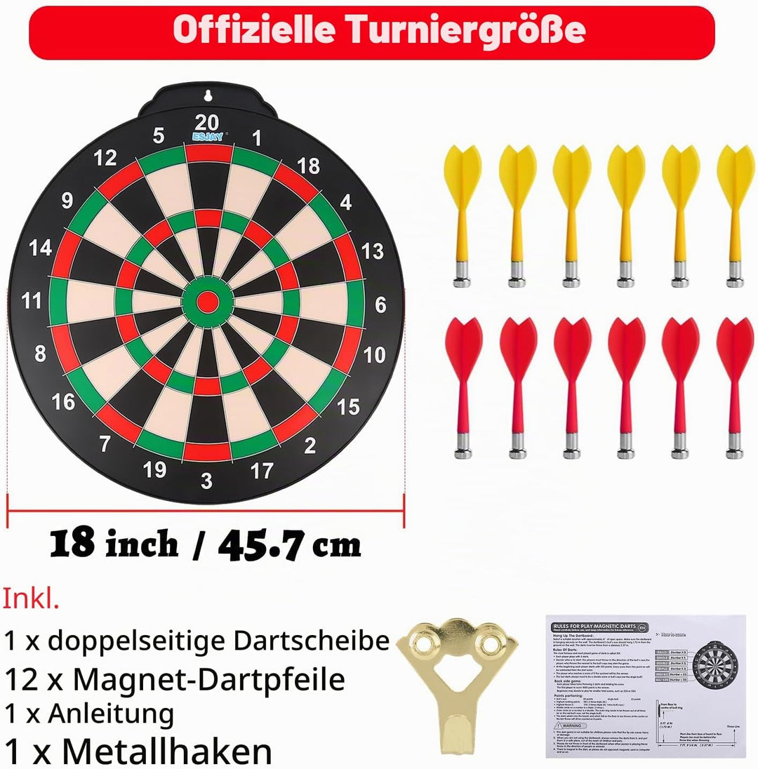 Esjay 45,7 cm Magnetisches Dartscheibenset, sicheres Dartspiel für Kinder, Junge Spielzeug Geschenk