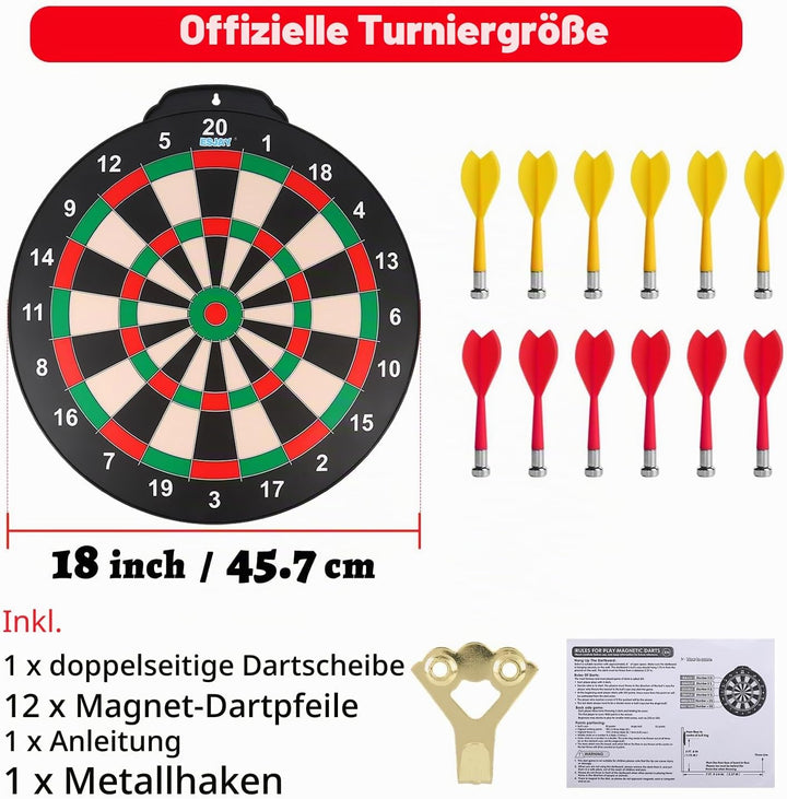 Esjay 45,7 cm Magnetisches Dartscheibenset, sicheres Dartspiel für Kinder, Junge Spielzeug Geschenk