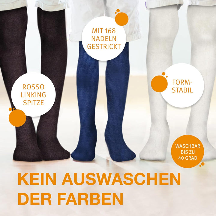 wellyou - Kinder Strumpfhosen Mädchen & Jungen - 3er Set Baby-Strumpfhosen mit Muster - bunte Baumwo