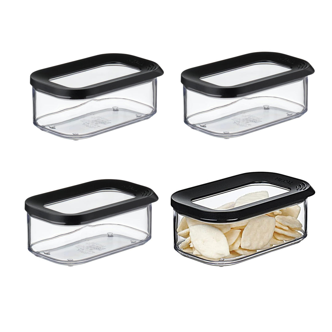 Mepal | Modula Vorratsdose Set | 425 ml | Kunststoffbehälter mit Deckel | 4 Stück | ideal zur Aufbew