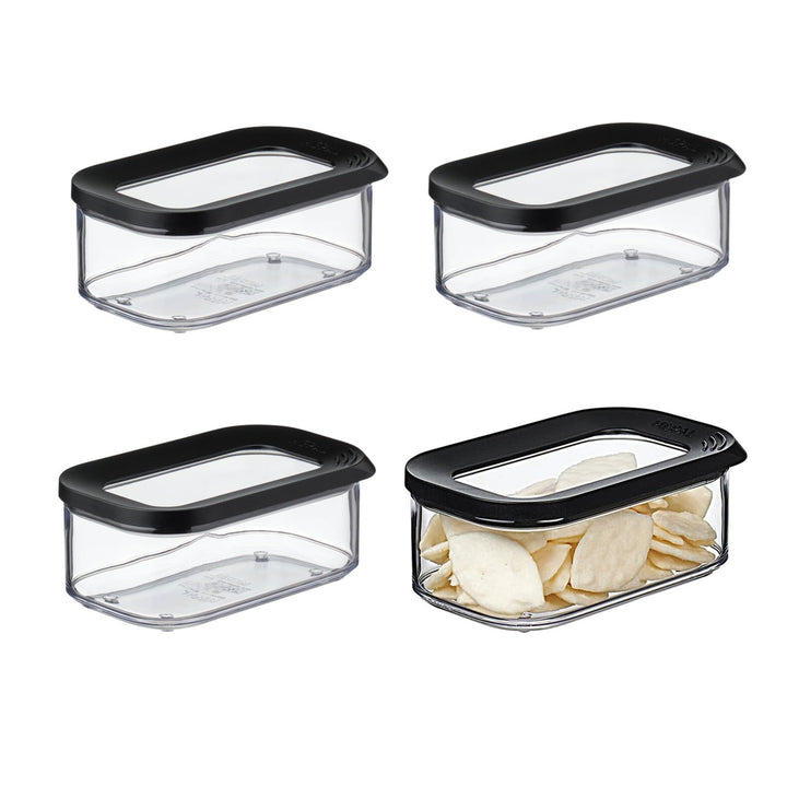 Mepal | Modula Vorratsdose Set | 425 ml | Kunststoffbehälter mit Deckel | 4 Stück | ideal zur Aufbew