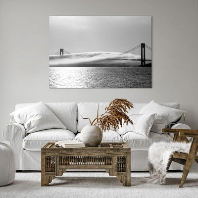 Bilder auf Leinwand 100x70cm Leinwandbild Usa goldenes tor brücke Gross Wanddeko Bild Schlafzimmer K