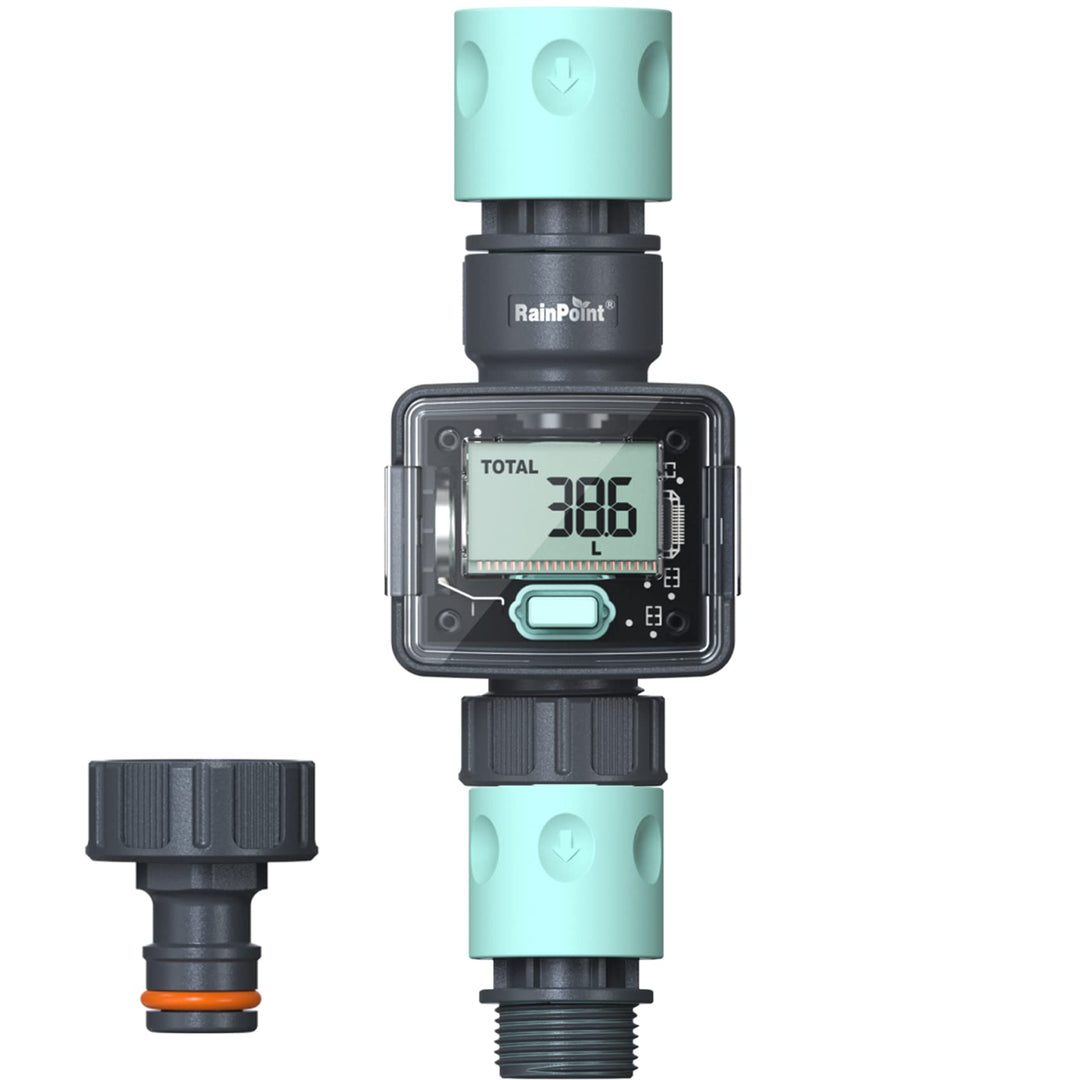 RAINPOINT Wasserzähler, Praktischer Wasseruhr für Garten, 4 Modi zur Kontrolle des Wasserverbrauchs,