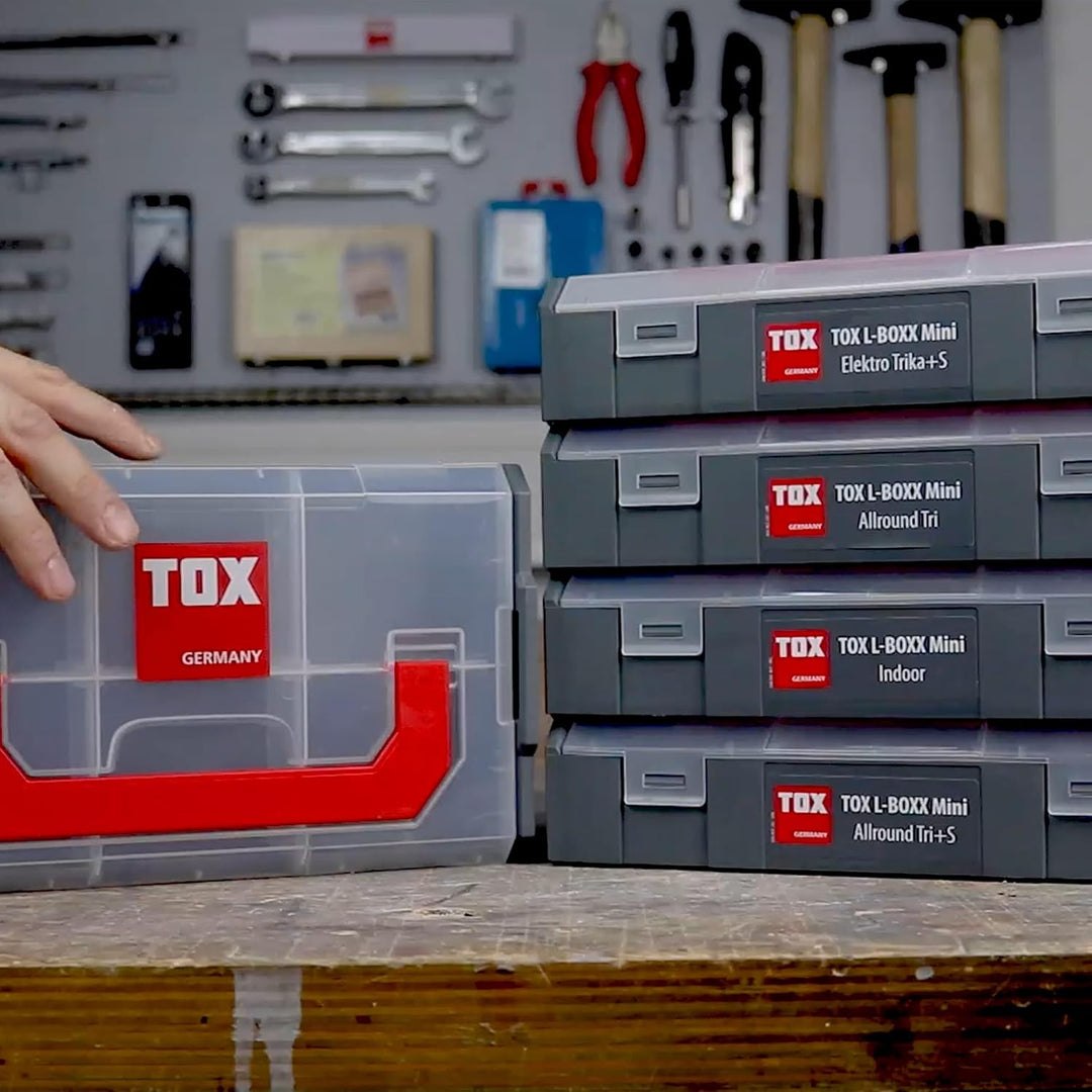 TOX L-BOXX Mini, effektiv, kompakte, übersichtliche Sortierbox für Schrauben + Dübel, individuell an