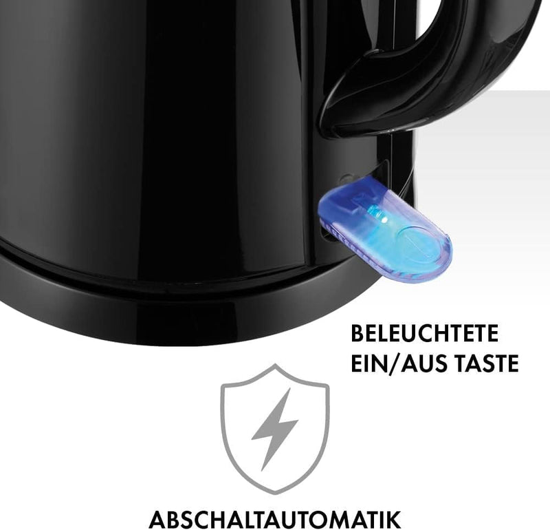 ZWILLING Wasserkocher,1,2 Liter, 1.550-1.850 Watt, Edelstahl/Kunststoff, Schwarz