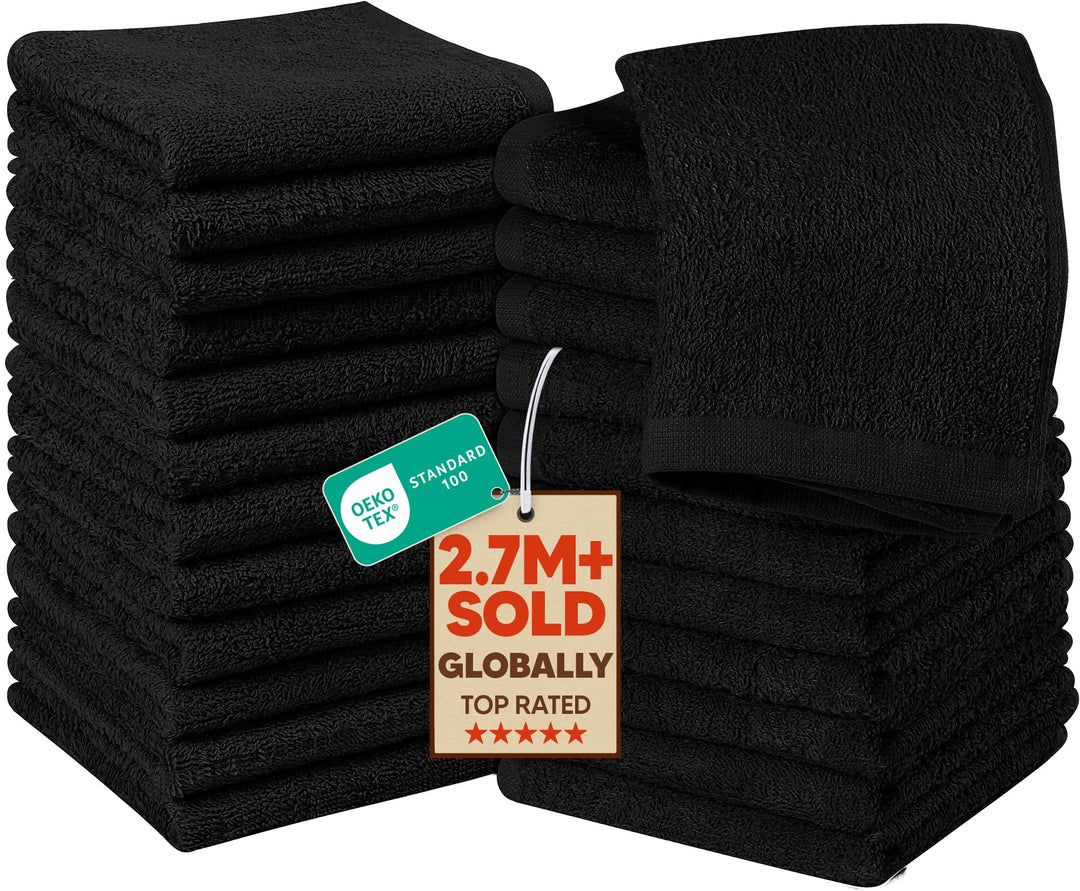 Utopia Towels - 24 Stück Seiftücher, 30x30 cm mit Aufhängeschlaufen, saugfähige Waschlappen zum Abwi