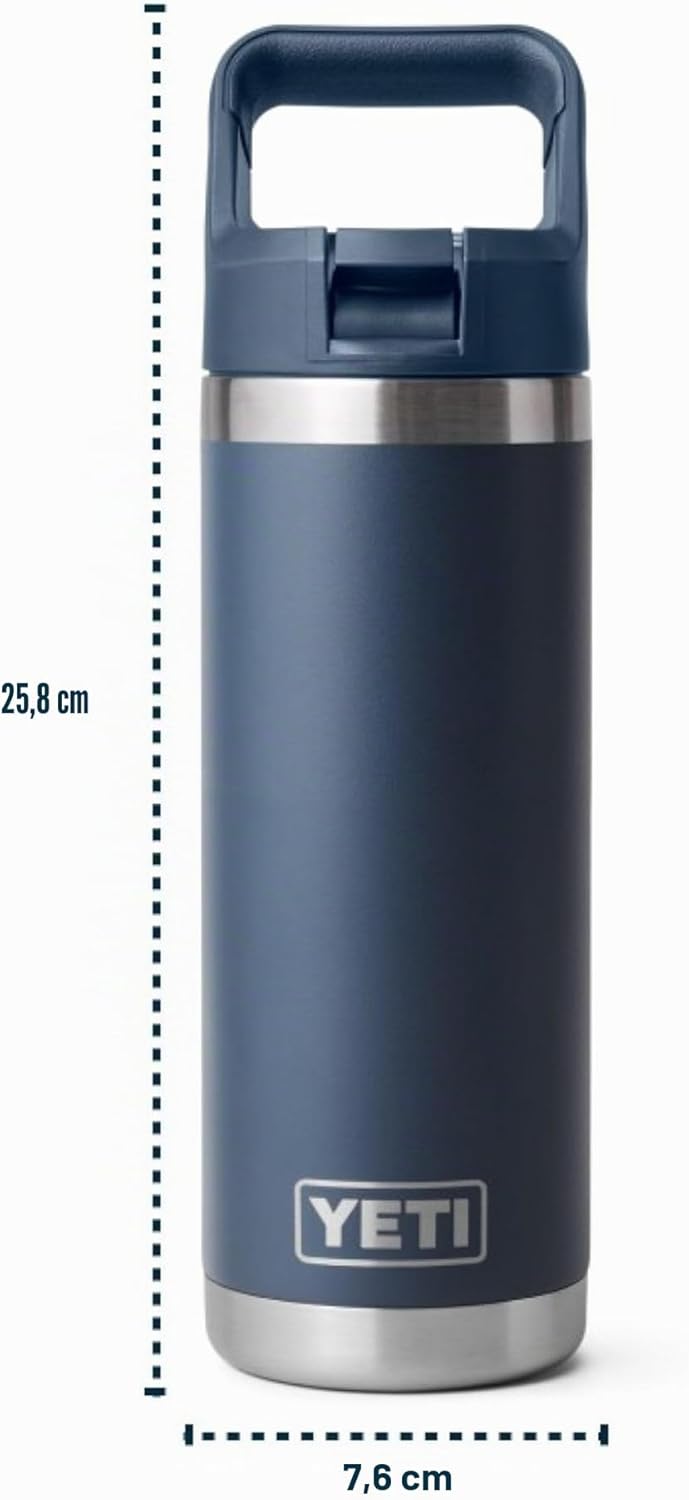 YETI Rambler C Flasche Mit Farblich Abgestimmtem Trinkhalmdeckel, Black Forest Green, 18 oz (532 ml)