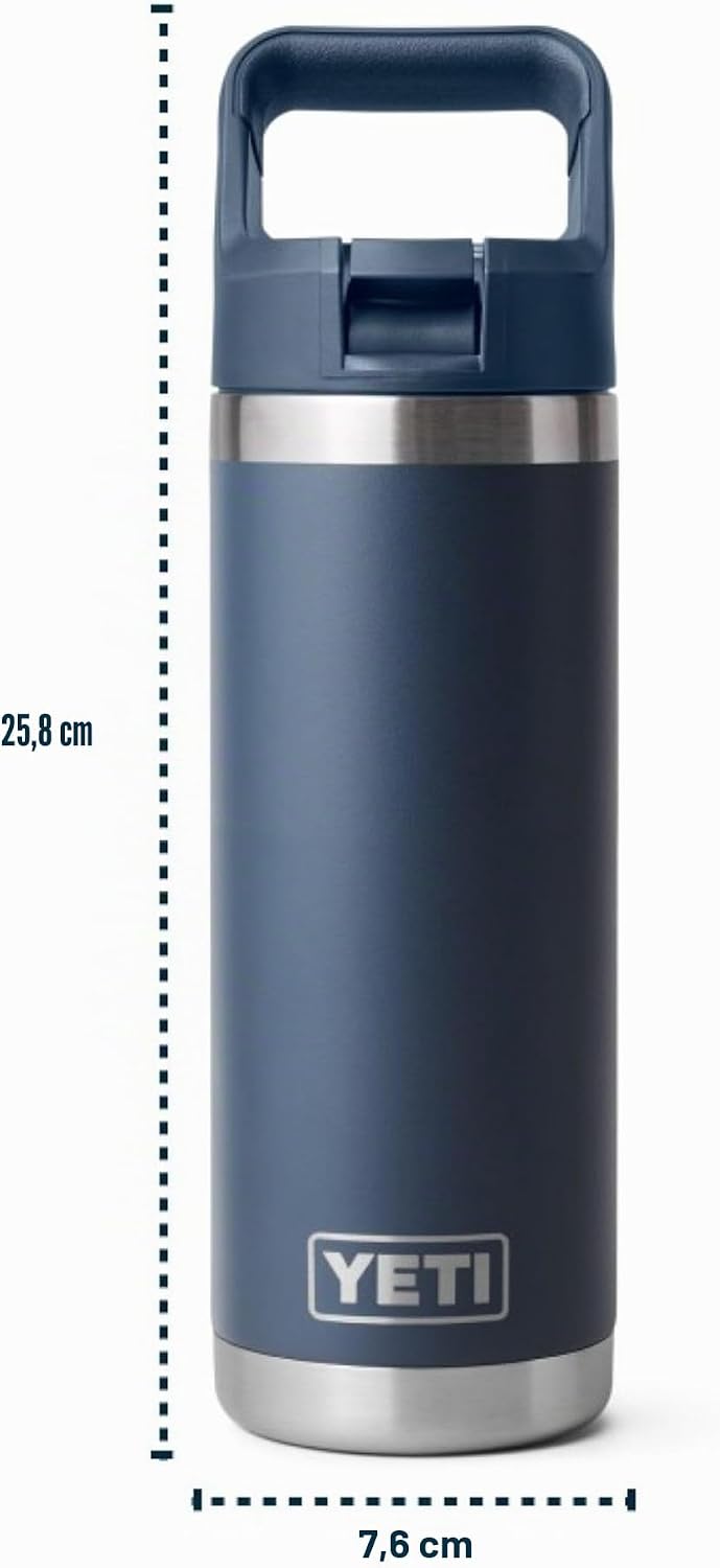 YETI Rambler 18 oz (532 ml) C Flasche Mit Farblich Abgestimmtem Trinkhalmdeckel - Charcoal, Charcoal