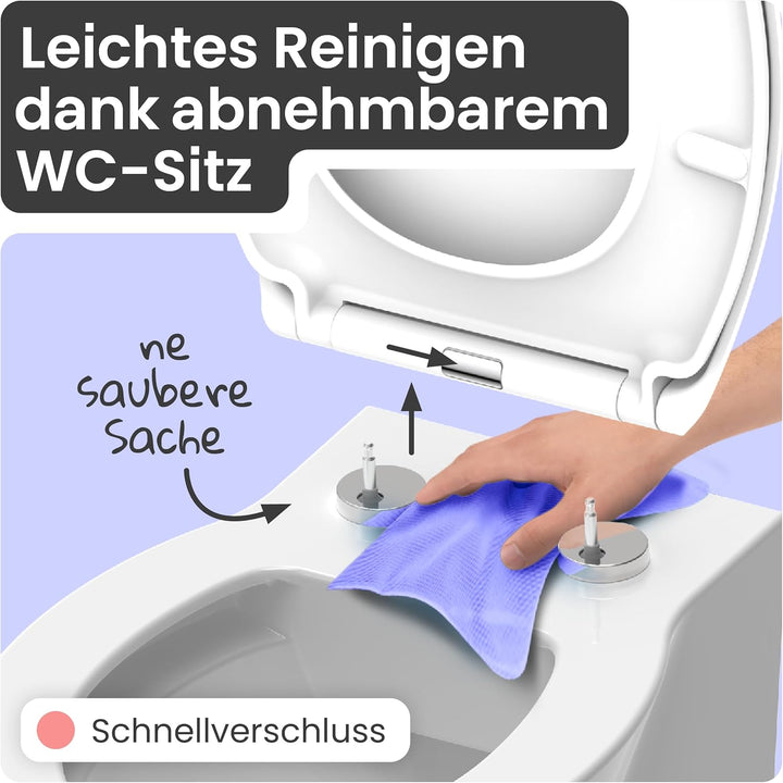 instmaier Helma | Toilettendeckel mit Absenkautomatik | Weiss | Ovale Form | Toilettensitz aus Durop