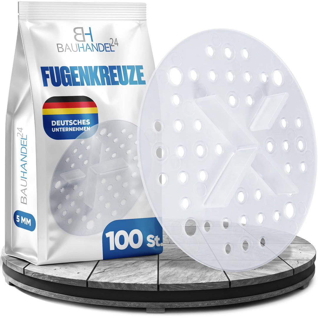 Bauhandel24 Fugenkreuze 5mm für Terrassenplatten Plattenlager Auflage Pads mit Teller Aussenbereich