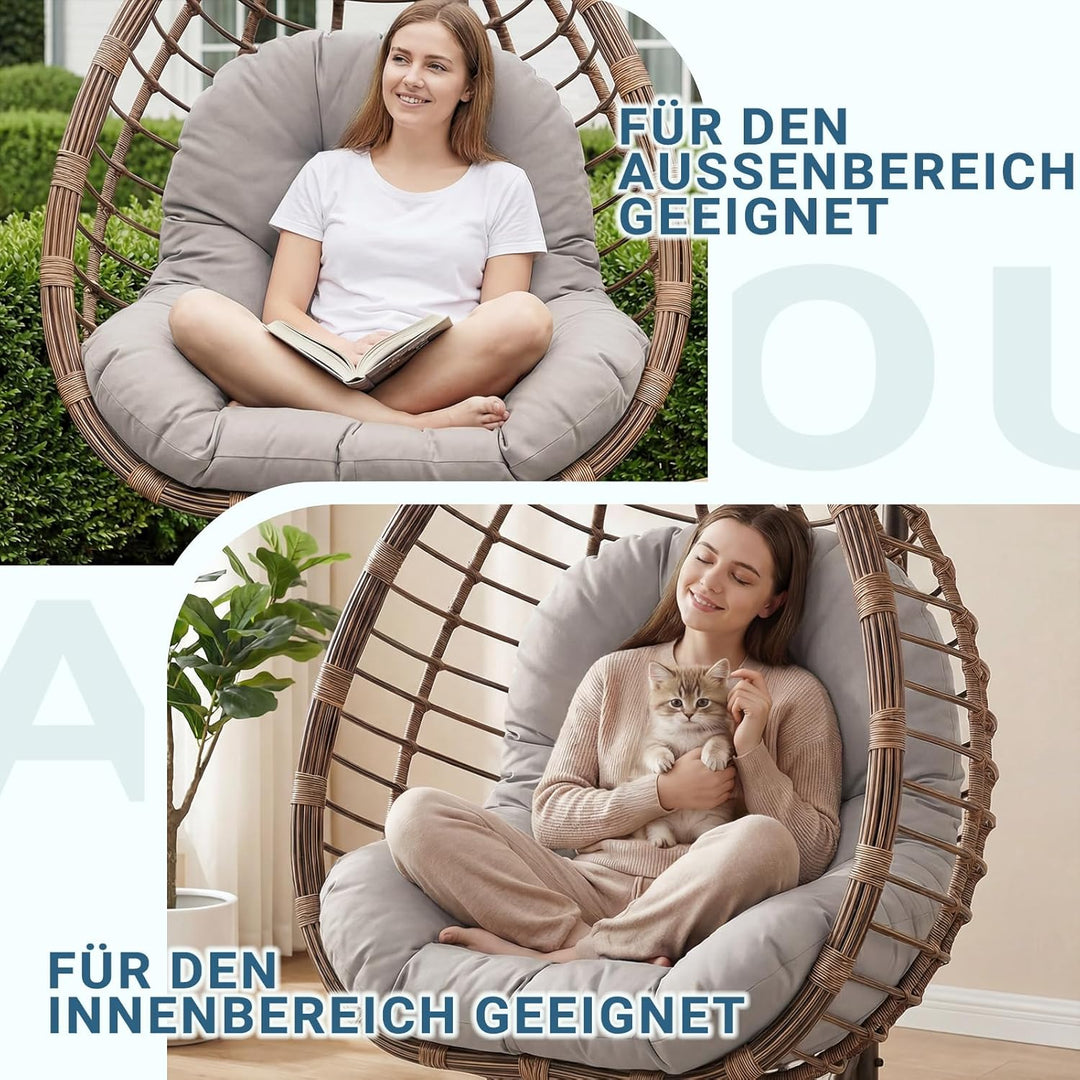 Hängesessel Kissen Ersatzkissen Outdoor: Thick Soft Polyester Sitzkissen 80x120 cm Egg Swing Cushion