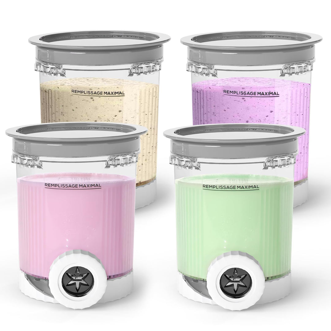 NiuBeBe 4 Stück Ersatz Behälter Ninja Swirl CREAMi - Kompatibel mit Ninja Creami NC701 & NC700 Serie