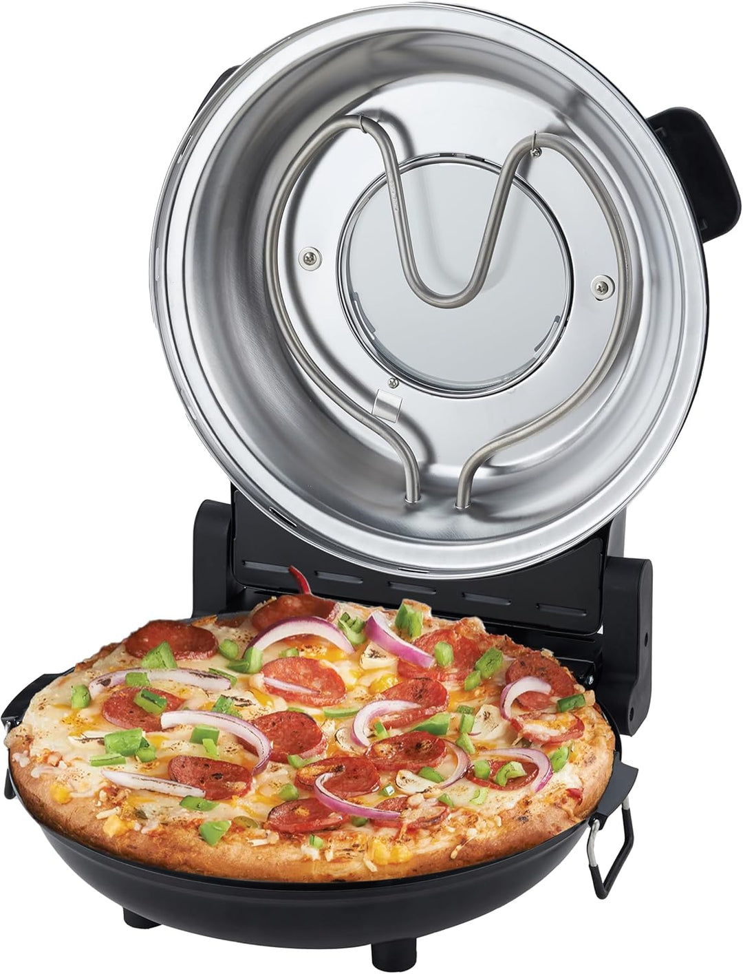 ELTA Pizzaofen Mini Back Ofen - Pizzamaker - Pizza Ofen - 42 cm - extra grosses Sichtfenster mobiler