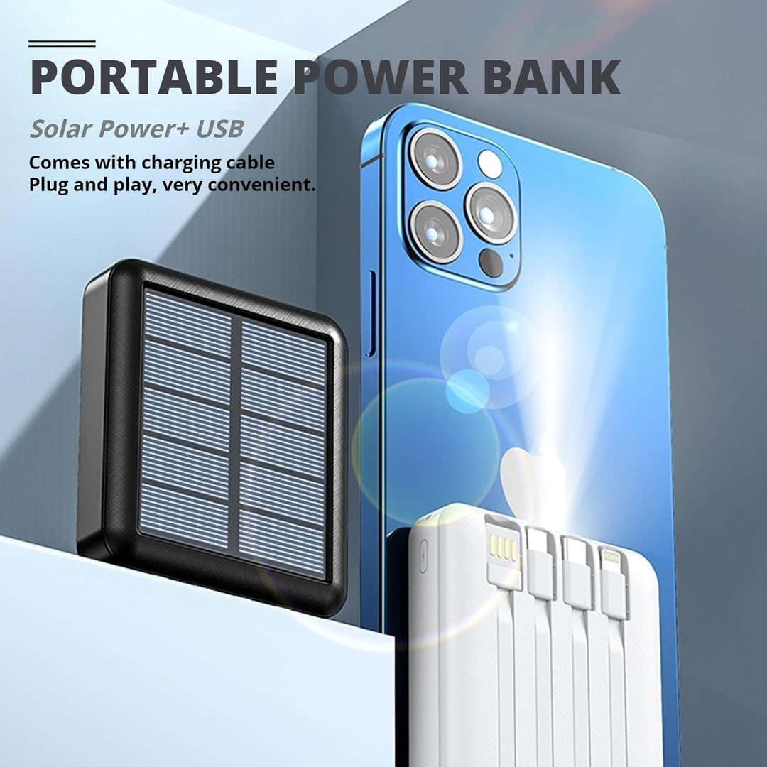 20000mAh Solar Power Bank für Handy-Laptop-Tablet, Mobiles Solar Ladegerät mit 4 USB-Ladekabel, Outd