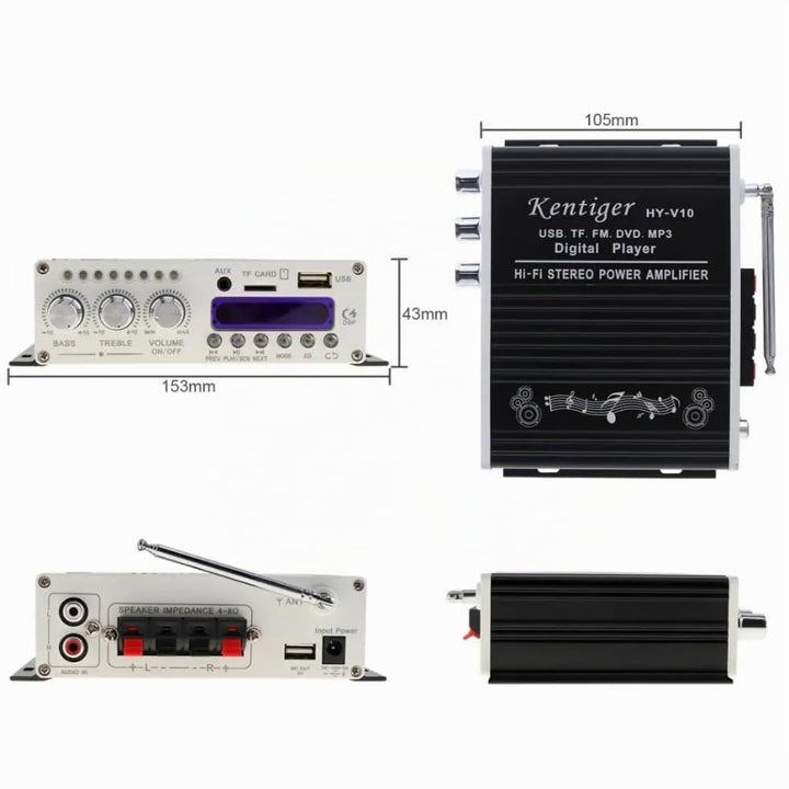 DollaTek Mini Bluetooth Hallo-Fi-Stereo-Audio-AMP Verstärker Bass Booster MP4 12V Unterstützung FM /