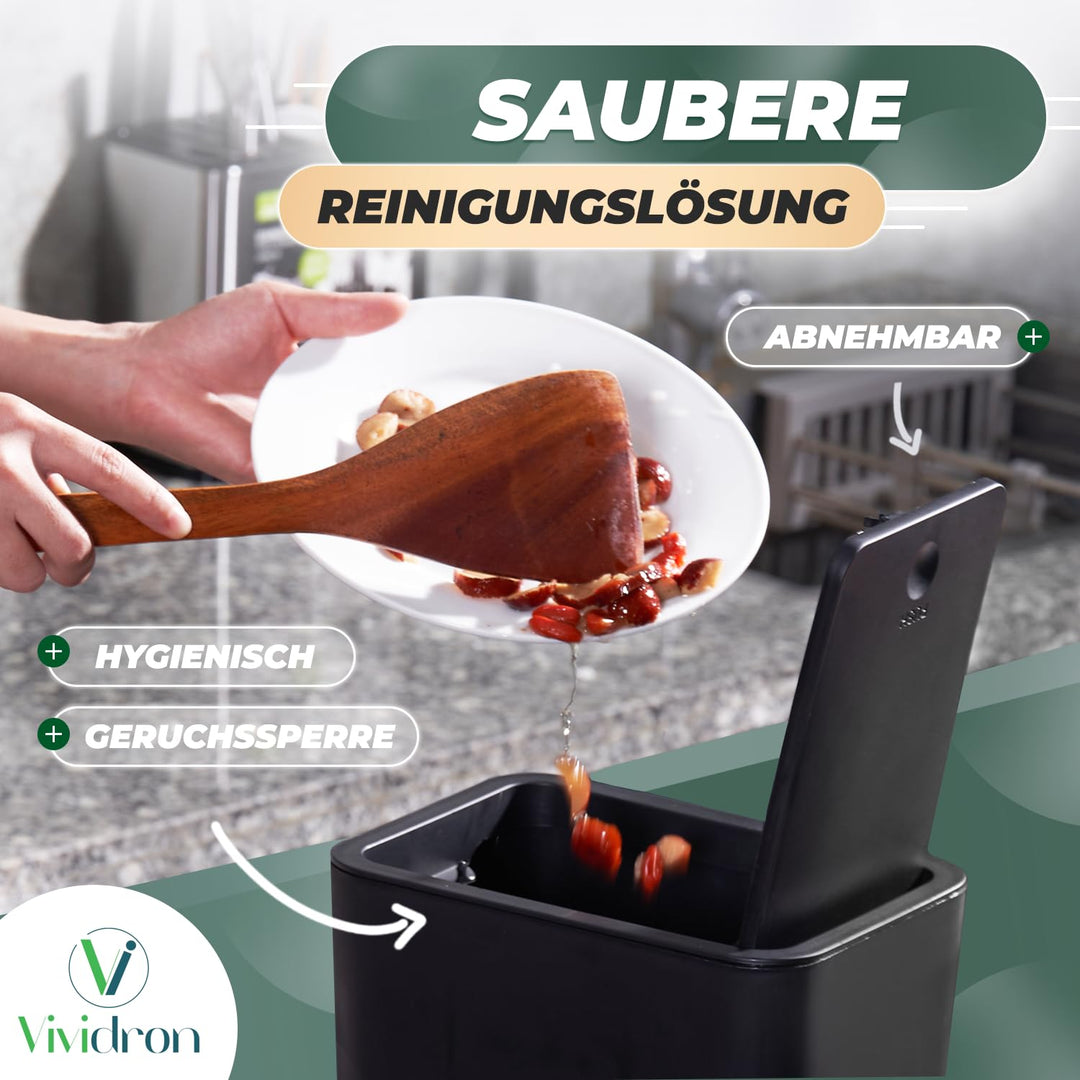 3er Pack 10L Kleiner Mülleimer mit Deckel, Badezimmer Abfalleimer mit Druckdeckel, Kleiner Mülleimer