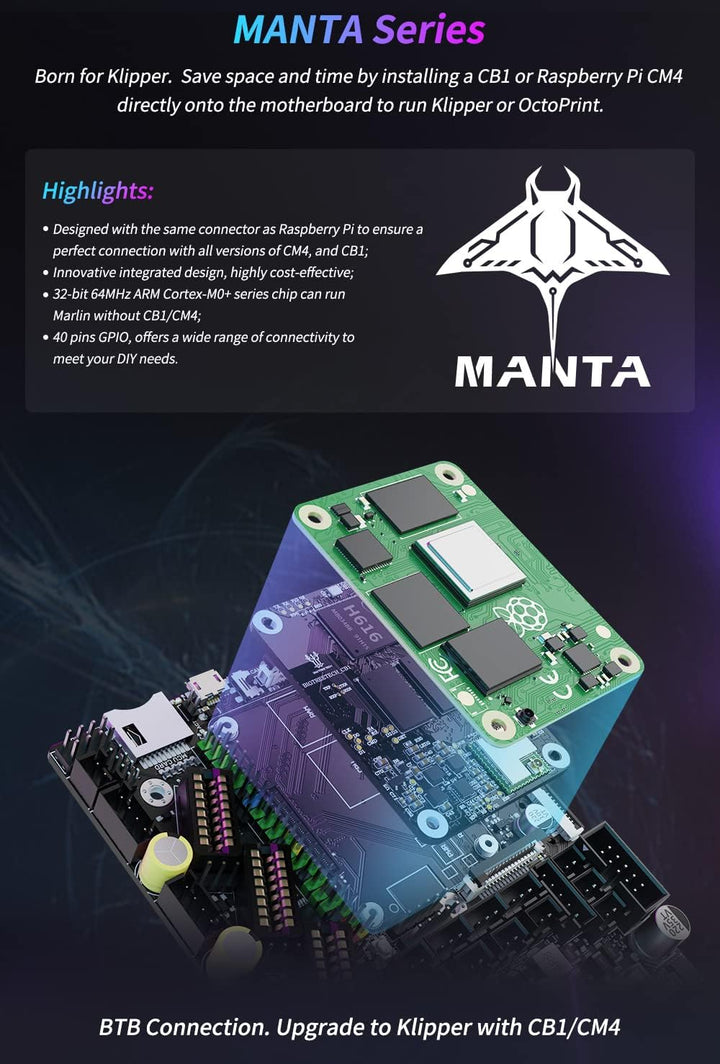 BIGTREETECH Manta E3 EZ Control Board 32Bit, Neues Upgrade Silent Board unterstützt Klipper-Firmware