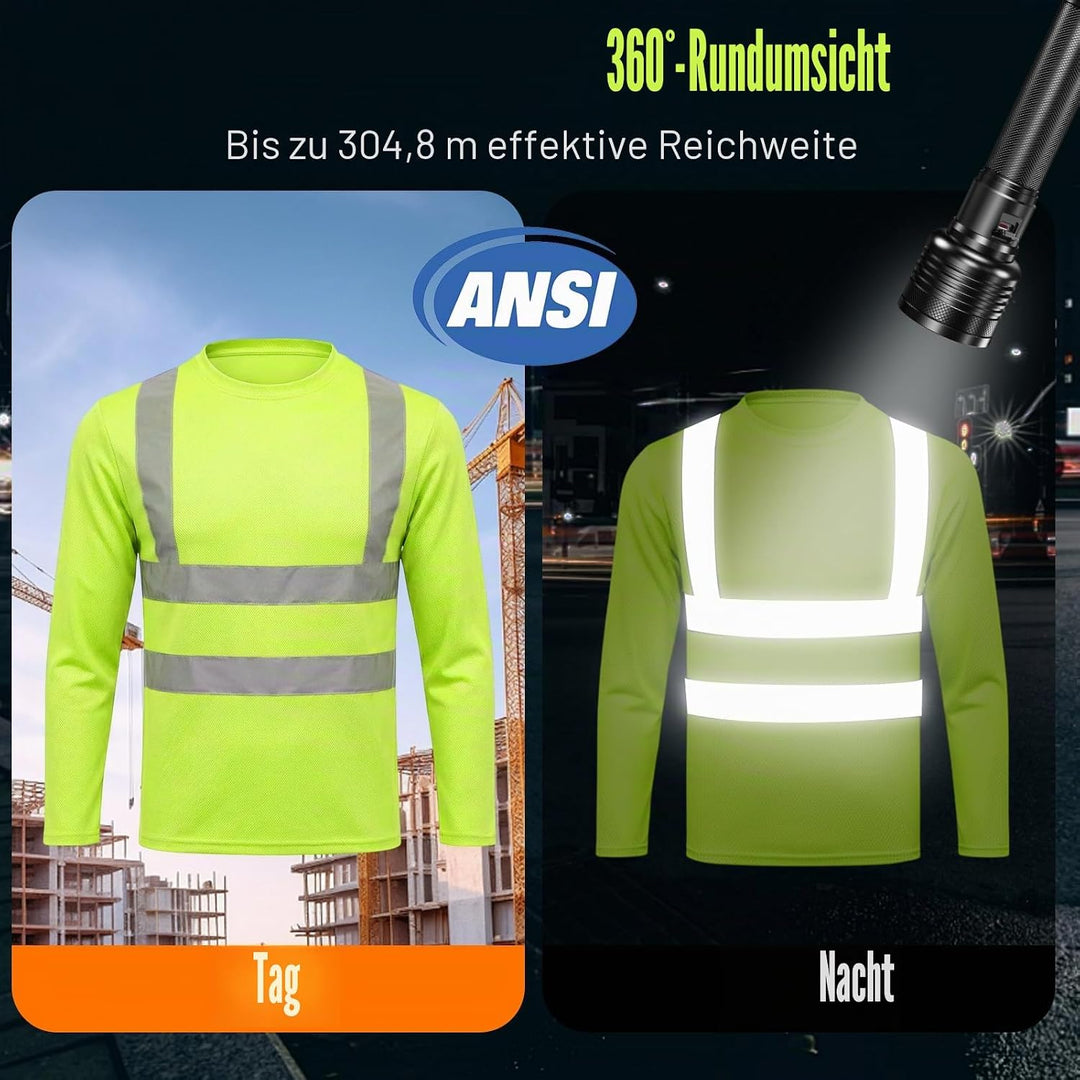 HYCOPROT Warnschutz T-Shirt Warnweste Reflektierend Warnweste Atmungsaktiv Leicht Kurzarmshirt Kurza