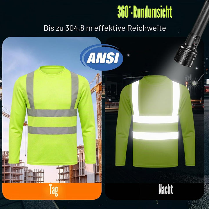 HYCOPROT Warnschutz T-Shirt Warnweste Reflektierend Warnweste Atmungsaktiv Leicht Kurzarmshirt Kurza