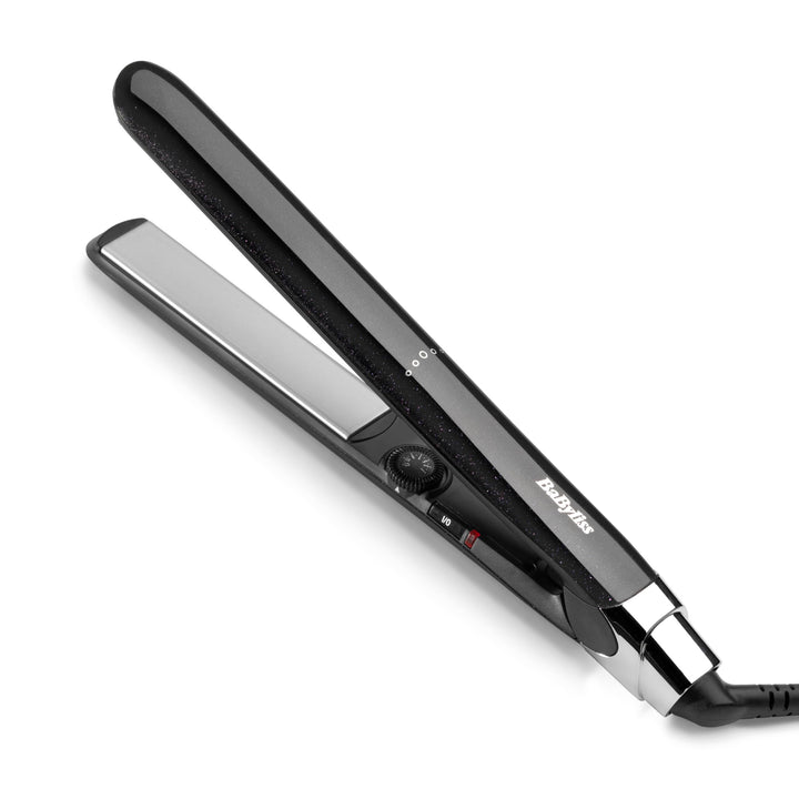BaByliss Midnight Shine Glätteisen, Haarglätter mit Titan‑Keramikplatten, Extra lange Stylingplatten